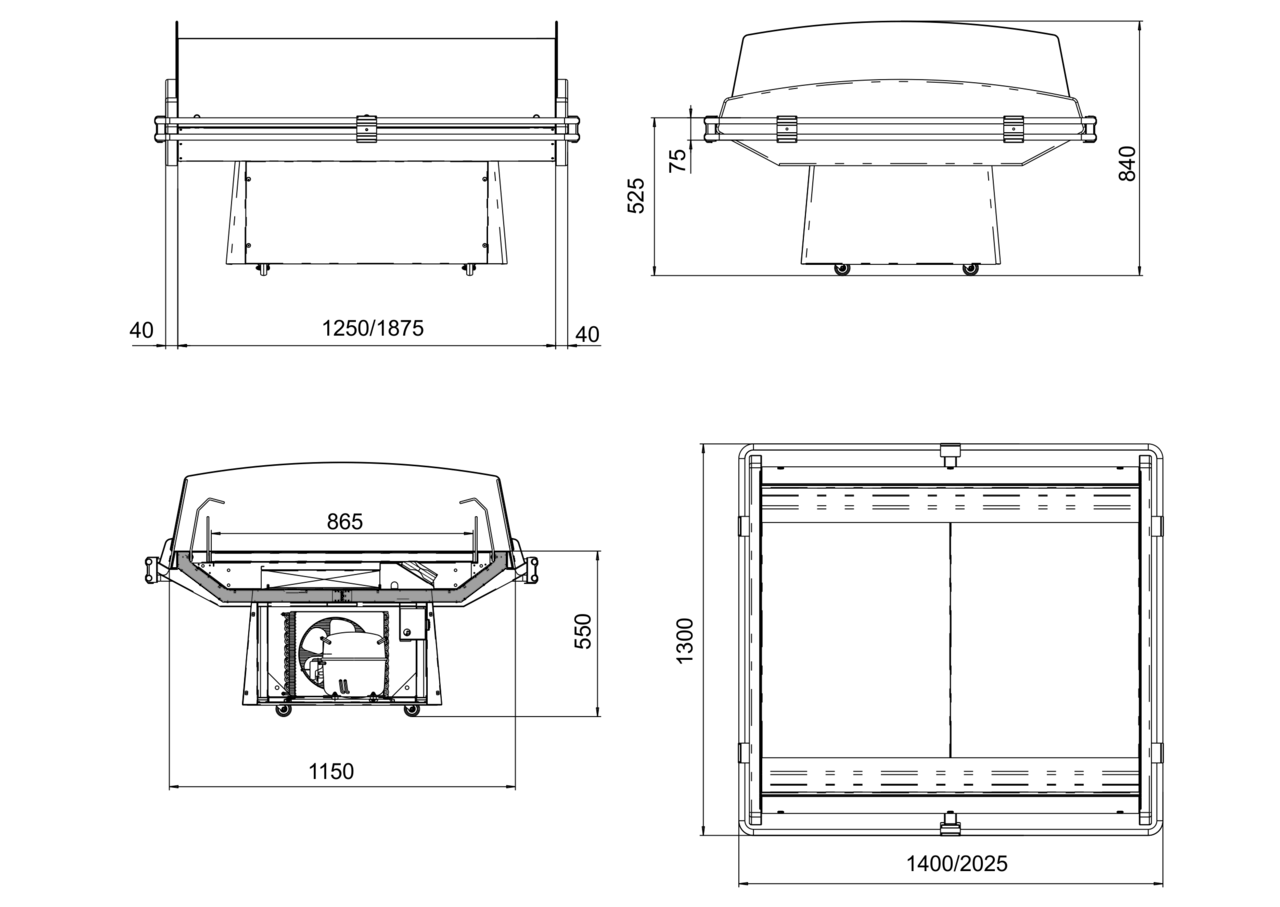 Креслення холодильної вітрини Вірджинія Self