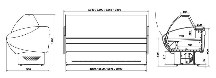 Креслення холодильної вітрини Опера
