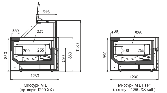 Креслення морозильних вітрин Міссурі М LT