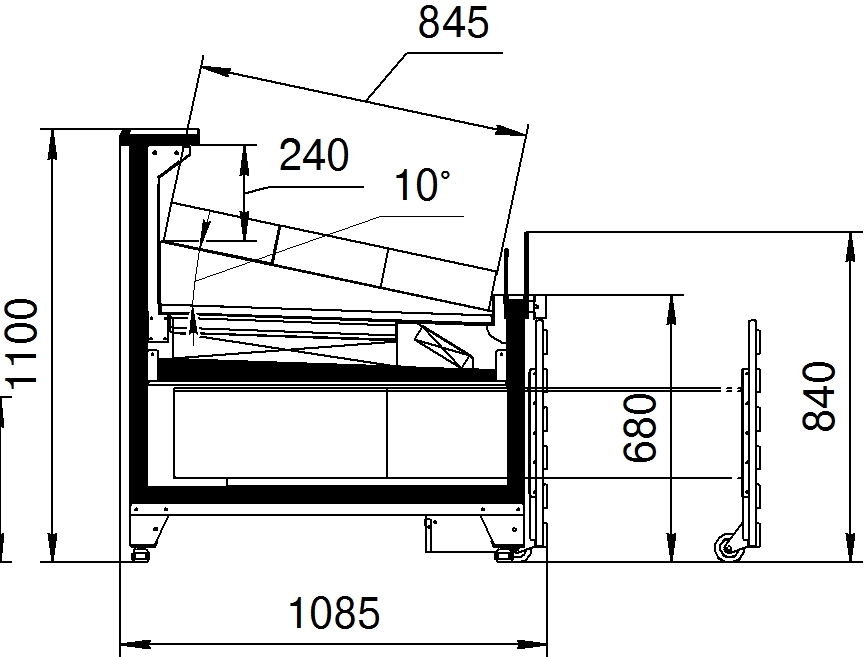 Креслення холодильних вітрин для овочів і фруктів Міссурі М Promo V/F